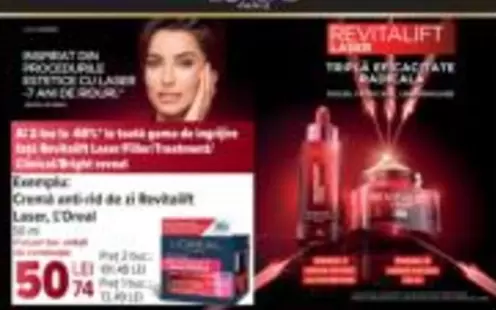 Cremă anti-rid de zi Revitalift Laser