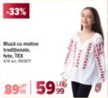 Bluză cu motive tradiționale, fete