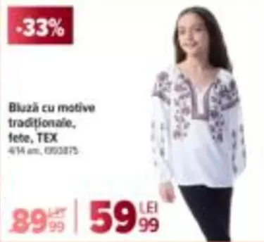 Bluză cu motive tradiționale, fete