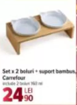 Set x 2 boluri + suport bambus