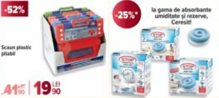 Scaun plastic pliabil, la gama de absorbante umiditate şi rezerve