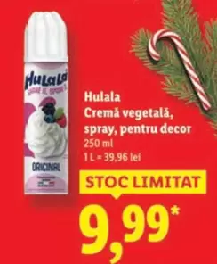 Cremă vegetală, spray, pentru decor