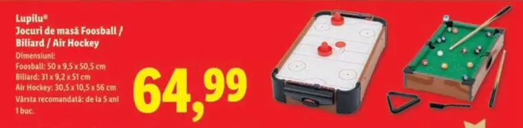 Jocuri de masa Foosball / Billard / Air Hockey