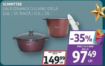 Schmitter - OALĂ CERAMICĂ CU CAPAC STICLĂ