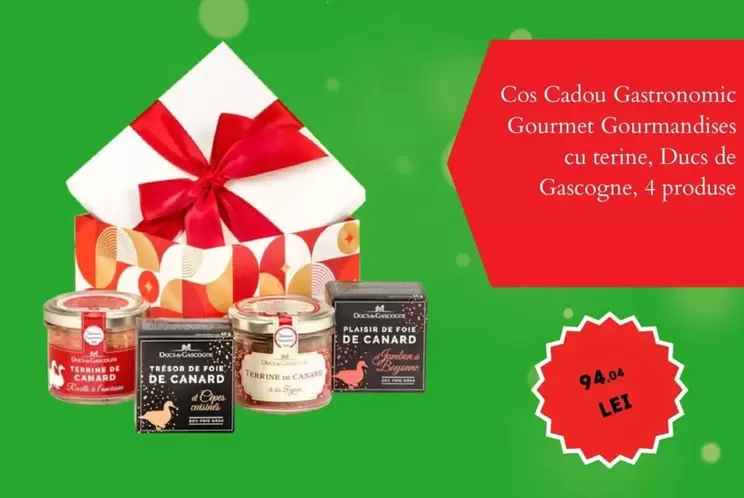 Cos Cadou Gastronomic Gourmet Gourmandises cu terine, Ducs de Gascogne, 4 produse