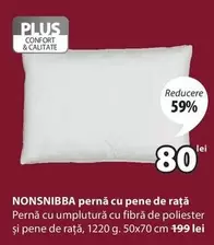 pernă cu pene de raţă