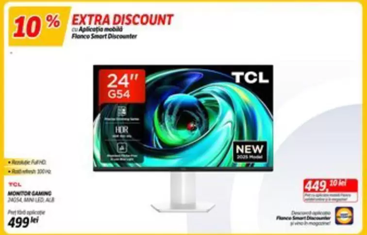 Alb - MONITOR GAMING 24G54 MW LED ALS