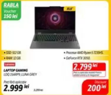 Lenovo - LAPTOP GAMING LOQ 15ARPR LUNA GREY