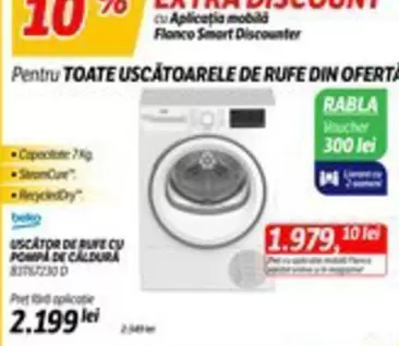 Beko - USCATOR DE RUFE CU POMPA DE CALDURA 83767230 D