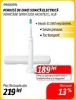 Philips - PERIUTA DE DINȚI SONICĂ ELECTRICA SONICARE SERIA 3500 HX6873/11