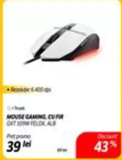 Alb - MOUSE GAMING, CUFIR GXT 109W FELOKALB