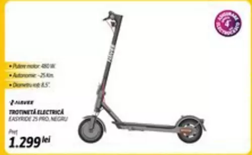 Electrica - TROTINETĂ ELECTRICĂ EASYRIDE 25 PRO, NEGRU