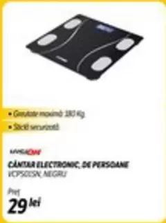 CANTAR ELECTRONIC, DE PERSOANE VCPS01SN, NEGRU