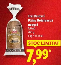 Pâine Boierească neagră feliată