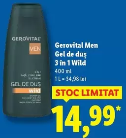 Gerovital - Gel de dus 3 în 1 Wild