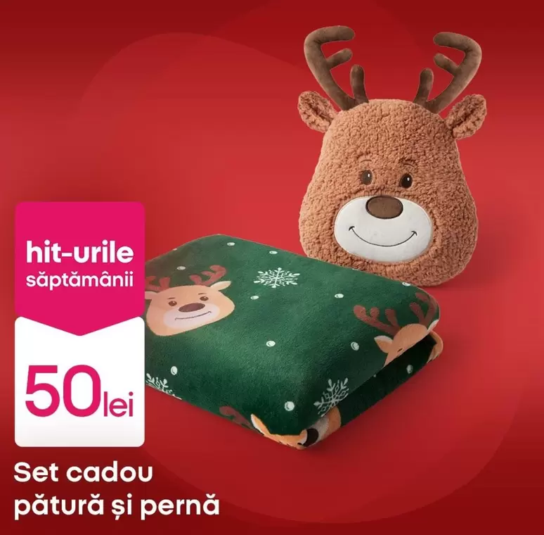 Set cadou pătură și pernă