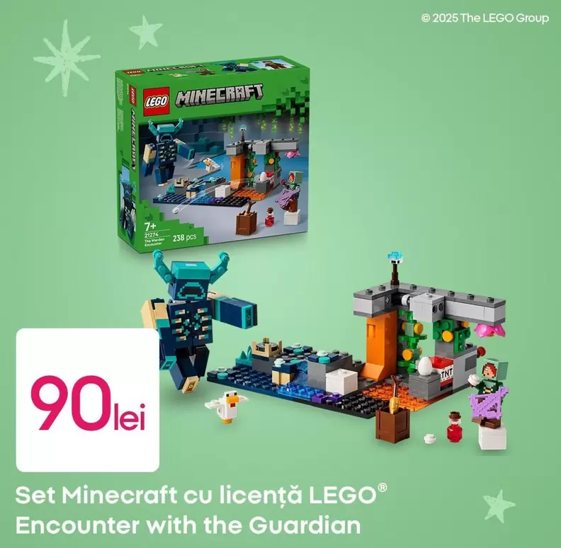 Lego - Set Minecraft cu licenţă LEGO® Encounter with the Guardian