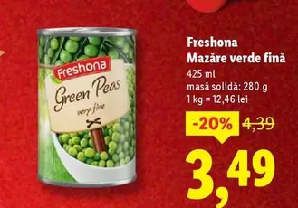 Mazăre verde fină