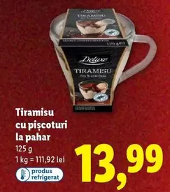 Tiramisu cu pișcoturi la pahar