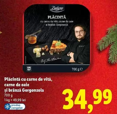 Plăcintă cu carne de vită, carne de oaie și brânză Gorgonzola