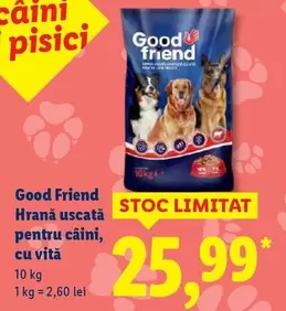 Hrană uscată pentru câini, cu vită