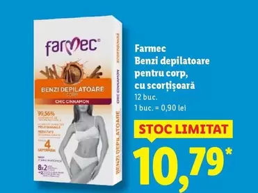 Benzi depilatoare pentru corp, cu scorţişoară