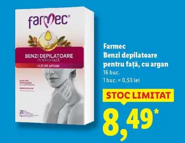 Benzi depilatoare pentru față, cu argan