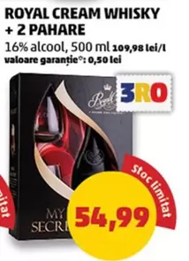 ROYAL CREAM WHISKY + 2 PAHARE