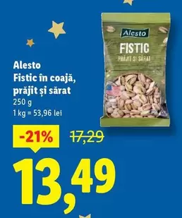 Fistic în coajă, prăjit și sărat