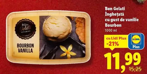 Inghețată cu gust de vanilie Bourbon