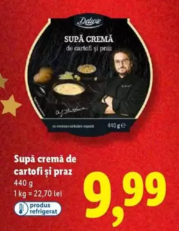 Supă cremă de cartofi și praz