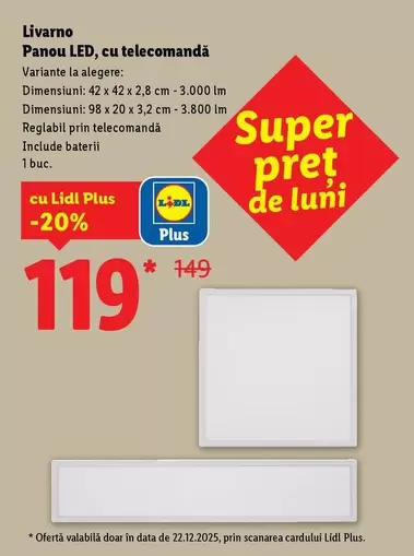 Panou LED, cu telecomandă