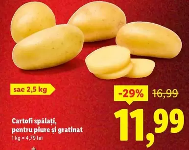 Cartofi spălați, pentru piure şi gratinat