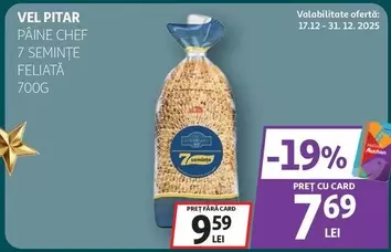 Auchan - PAINE CHEF 7 SEMINTE FELIATĂ