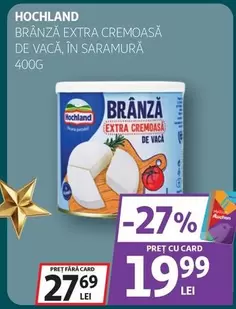Auchan - BRÂNZĂ EXTRA CREMOASĂ DE VACĂ, ÎN SARAMURĂ