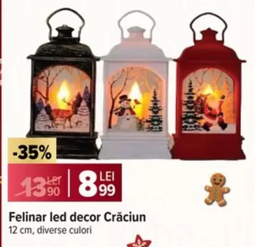 Felinar led decor Crăciun