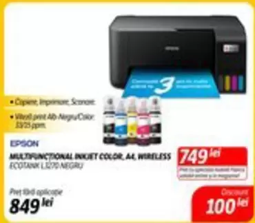MULTIFUNCTIONAL INKJET COLOR, A4, WIRELESS ECOTANK L3270 NEGRU