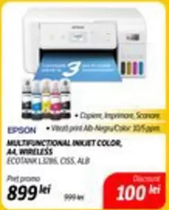 Alb - MULTIFUNCTIONAL INKJET COLOR, AA, WIRELESS ECOTANK L3296, CISS, ALB