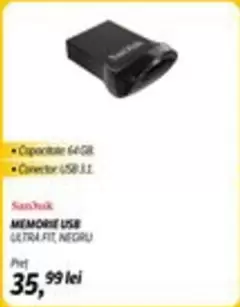 MEMORIE USB ULTRA FIT, NEGRU