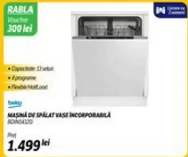 MAŞINA DE SPALAT VASE INCORPORABILA