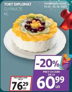 Auchan - TORT DIPLOMAT CU FRUCTE
