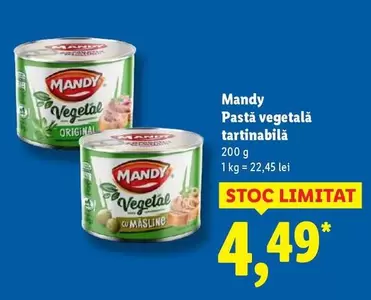 Pastă vegetală tartinabilă