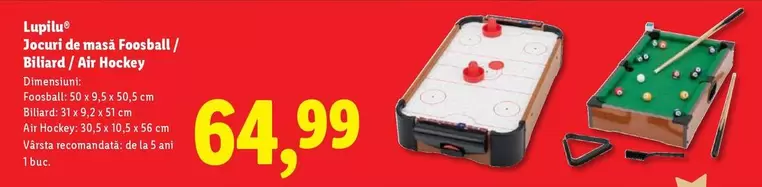 Jocuri de masă Foosball / Billard / Air Hockey