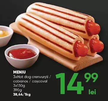 3xHot dog crenvursti / cabanos / cașcaval