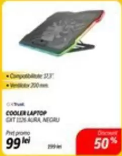 COOLER LAPTOP GXT 226 AURA, NEGRU