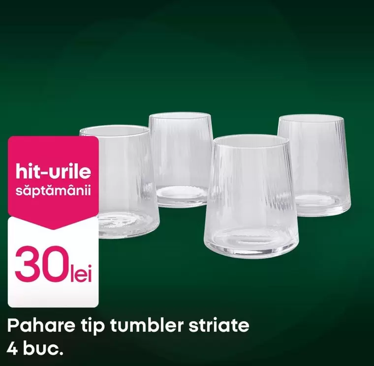 Pahare tip tumbler striate