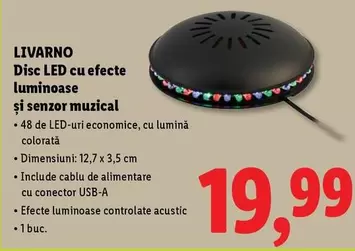 Disc LED cu efecte luminoase și senzor muzical