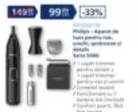 Philips - Aparat de tuns pentru nas, urechi, sprâncene şi detalii Seria 5000