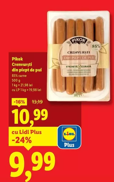 Crenvursti din piept de pui