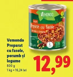 Preparat cu fasole, porumb şi legume